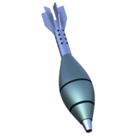 Mortar rocket explosive isolated on background. 3d rendering - illustration png