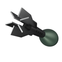 Mortar rocket explosive isolated on background. 3d rendering - illustration png