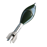argamassa foguete explosivo isolado em fundo. 3d Renderização - ilustração png