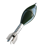 Mortar rocket explosive isolated on background. 3d rendering - illustration png