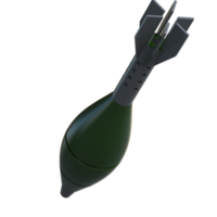 Mortar rocket explosive isolated on background. 3d rendering - illustration png