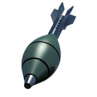 Mortar rocket explosive isolated on background. 3d rendering - illustration png