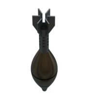 Mortar rocket explosive isolated on background. 3d rendering - illustration png