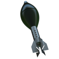 mortero cohete explosivo aislado en antecedentes. 3d representación - ilustración png