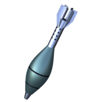 Mortar rocket explosive isolated on background. 3d rendering - illustration png