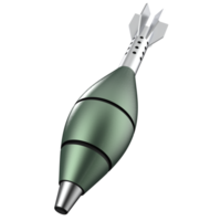 Mortar rocket explosive isolated on background. 3d rendering - illustration png