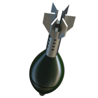 Mortar rocket explosive isolated on background. 3d rendering - illustration png