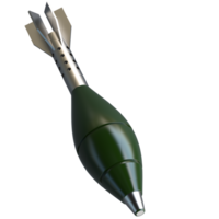 Mortar rocket explosive isolated on background. 3d rendering - illustration png