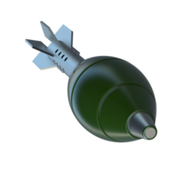 Mortar rocket explosive isolated on background. 3d rendering - illustration png