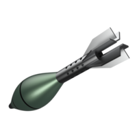 Granatwerfer Rakete explosiv isoliert auf Hintergrund. 3d Rendern - - Illustration png