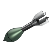 Mortar rocket explosive isolated on background. 3d rendering - illustration png