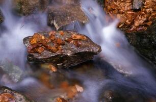 a stream of water flowing over rocks photo