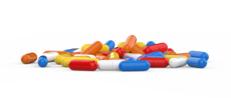 Capsule pills isolated on background. 3d rendering - illustration png