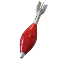 Mortar rocket explosive isolated on background. 3d rendering - illustration png