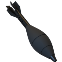 Mortar rocket explosive isolated on background. 3d rendering - illustration png