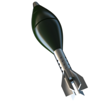 Mortar rocket explosive isolated on background. 3d rendering - illustration png