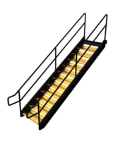 Metallic stairs isolated on background. 3d rendering - illustration png