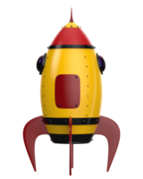 Rocket isolated on background. 3d rendering - illustration png