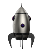 Rocket isolated on background. 3d rendering - illustration png