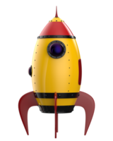 Rocket isolated on background. 3d rendering - illustration png