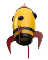 Rocket isolated on background. 3d rendering - illustration png