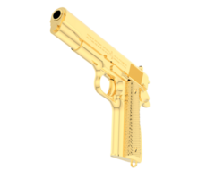 Pistol isolated on background. 3d rendering - illustration png
