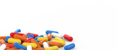 Capsule pills isolated on background. 3d rendering - illustration png