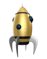 Rocket isolated on background. 3d rendering - illustration png