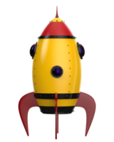 Rocket isolated on background. 3d rendering - illustration png