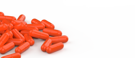 Capsule pills isolated on background. 3d rendering - illustration png