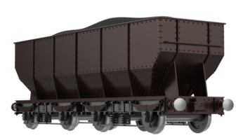 Train coal wagon scene isolated on background. 3d rendering - illustration png