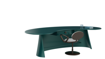 Office desk with left side view position, isolated on background. 3d rendering - illustration png
