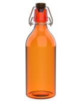 bicchiere arancia bottiglia isolato su sfondo. 3d interpretazione - illustrazione png