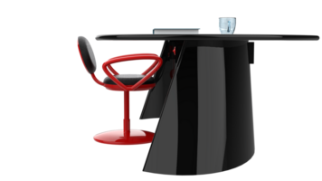 Office desk with left side view position, isolated on background. 3d rendering - illustration png