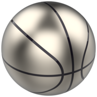 basquetebol metálico bola isolado em fundo. 3d Renderização - ilustração png