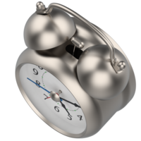 Alarm clock isolated background. 3d rendering - illustration png