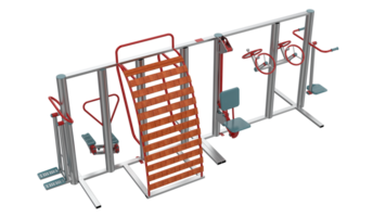 Fitnessstudio Ausrüstung isoliert auf Hintergrund. 3d Rendern - - Illustration png