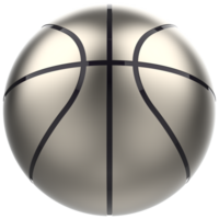 Basketball metallic ball isolated on background. 3d rendering - illustration png