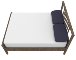 modern säng isolerat på bakgrund. 3d tolkning - illustration png