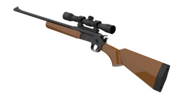 Hunting rifle isolated on background. 3d rendering - illustration png