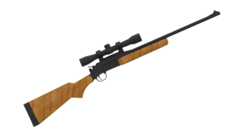 Hunting rifle isolated on background. 3d rendering - illustration png