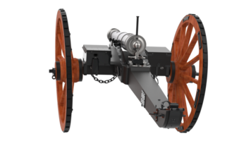 Old artillery cannon isolated on background. 3d rendering - illustration png