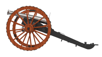 Old artillery cannon isolated on background. 3d rendering - illustration png