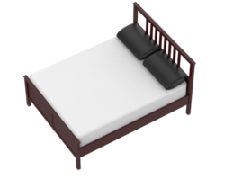 moderno cama isolado em fundo. 3d Renderização - ilustração png