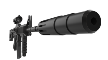 Machine gun isolated on background. 3d rendering - illustration png