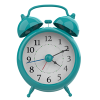 Alarm clock isolated background. 3d rendering - illustration png