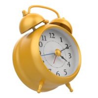 Alarm clock isolated background. 3d rendering - illustration png