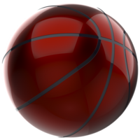 Basketball metallic ball isolated on background. 3d rendering - illustration png