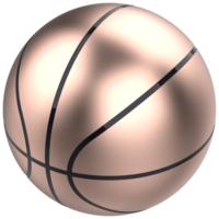 basquetebol metálico bola isolado em fundo. 3d Renderização - ilustração png