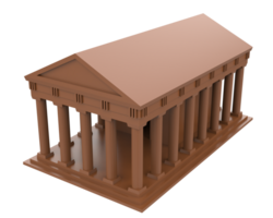 tempel närbild scen isolerat på bakgrund. 3d tolkning - illustration png